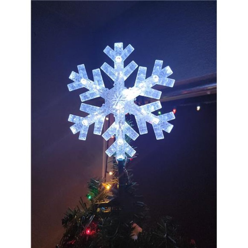 Christmas |  9 inch Christmas Tree Topper Ornament with 15 White LED Lights